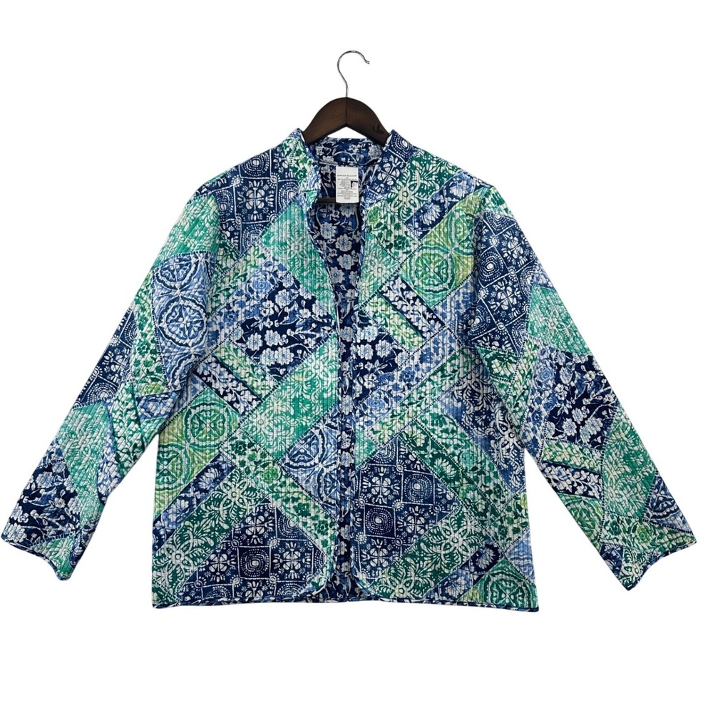 Alfred Dunner Reversible Quilted Patchwork Floral… - image 1